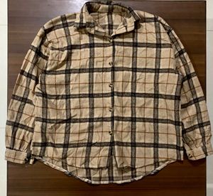 Tan & Brown Plaid Flannel Shirt