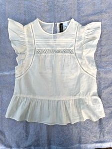 Brand new H&amp;M white Ruffled Sleeveless Top