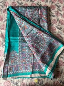 Pure silk madhubani printed saree