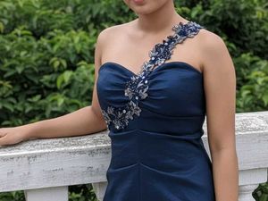 Elegant Navy Blue Gown