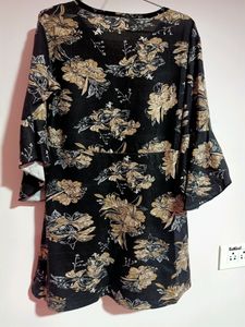 MINI KOREAN DRESS WITH HIGH LOW BELL SLEEVES