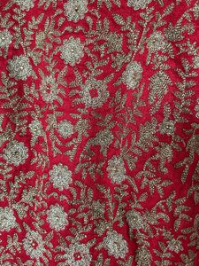 Red &amp; Gold Embroidered Wedding Gown