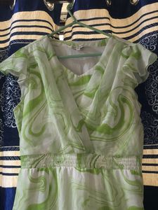 Green Swirl Asymmetrical Dress