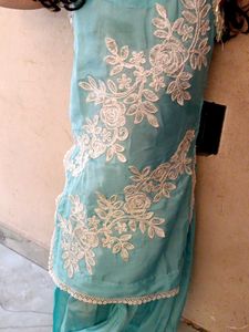Girls&#39; Light Blue Afghani Shalwar Kameez