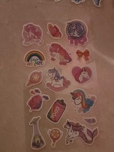 6 Sheets Of Unicorn Stickers