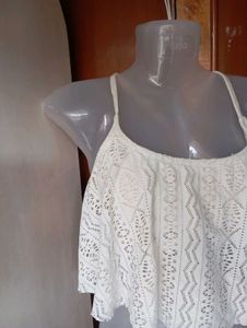 White Lace Crop Top