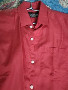 Red Premium Cotton Shirt Length 26 No Flaws.
