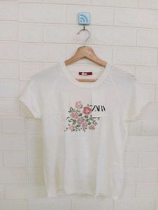 White Floral Tee