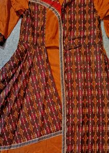 Dusty Orange &amp; Brown Lyard Kurti