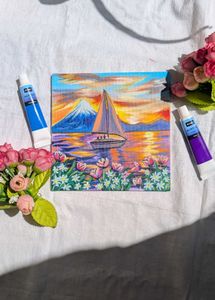 Mini Sailboat Seascape Artwork painting