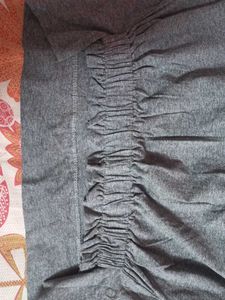Gray Casual Baggy Crop Top