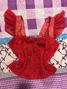 Cute Bow Red Top