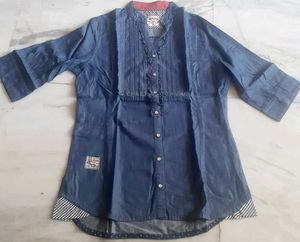BARE DENIM Front Open Casual Shirt