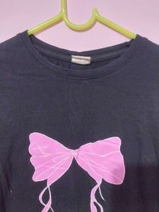 Black Bow Long Sleeve Tee