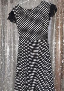 Black Dot Casual Mini Short Dress Or One Piece