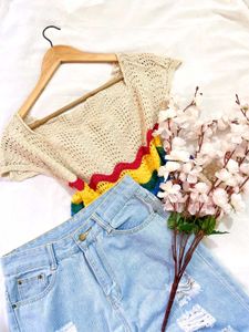 Pinterest Crochet Multicolored Layer Top A
