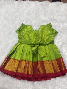 Green Silk Frock for Girls