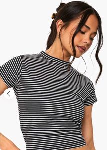 Striped Mock Neck Top