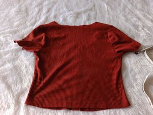 Maroon Crop Top