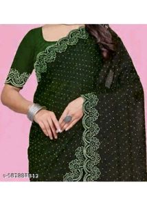 Emerald Green Beaded Saare