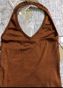 Brown Sleeveless Top