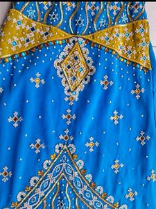 Yellow Blue Combination Lehnga choli (9 -10 years)