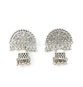 Oxidised Moon Earrings