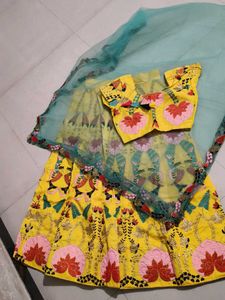 Yellow Embroidered Lehenga Choli