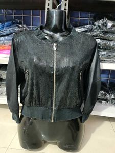 Sequined Women&#39;s Crop Jacket/Can be used Oversized