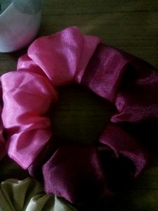 Elegant Dual-Color Silk Scrunchies | Handmade