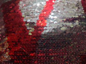 Square Double Shade Red and Silver  Pillow Cover