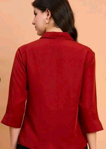 Burgundy Button-Down Shirt