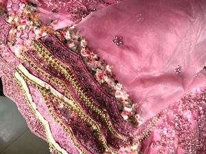 Embroidered Lehenga &amp; Choli With Necklace Free