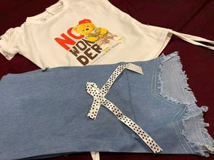 Cute Bear Tee &amp; Denim Pant Set Sizes 24,28,32