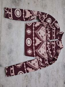 Vintage Vibe Printed Fitted Crop Top