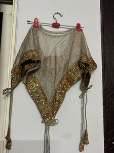 Embroidered Silver Crop Top