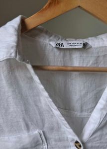 ZARA White Linen Shirt