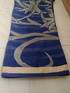 Elegant Blue Floral Saree