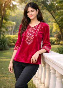 Myntra velvet traditional kurti 😍
