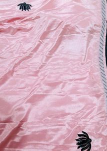 Pink Floral Applique Work Saree
