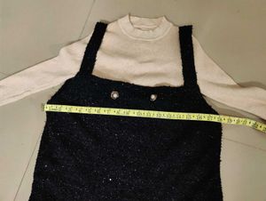 korean Chic Black Pinafore Dress