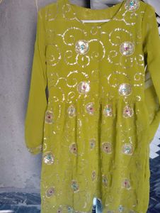 Elegant Embroidered sarara dress mehndi function