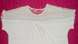 Striped Lace Crop Ti Shirt