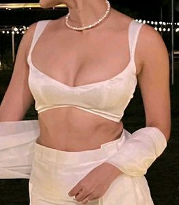 Non Padded Satin Strappy Blouse