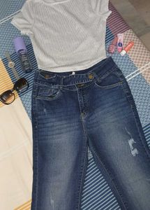 Wide Leg Denim Jeans