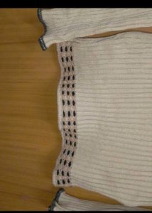 Vintage Turtleneck Sweater highneck cream beige wi