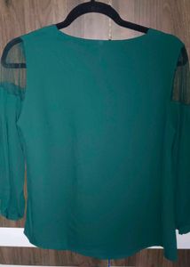 Green Sheer Sleeve Top