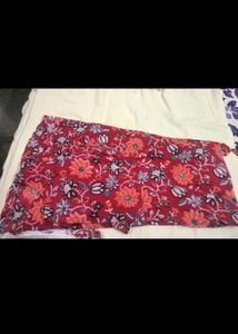 Red Printed Kurta With Trouser &amp; Dupatta