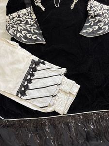 Pakistani Black Velvet Kurta Set