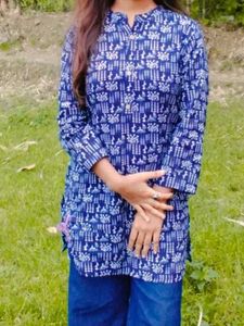 Stylish Blue Printed Kurta